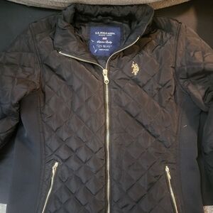 U.S. Polo Assn. Black Jacket with Gold Zipper